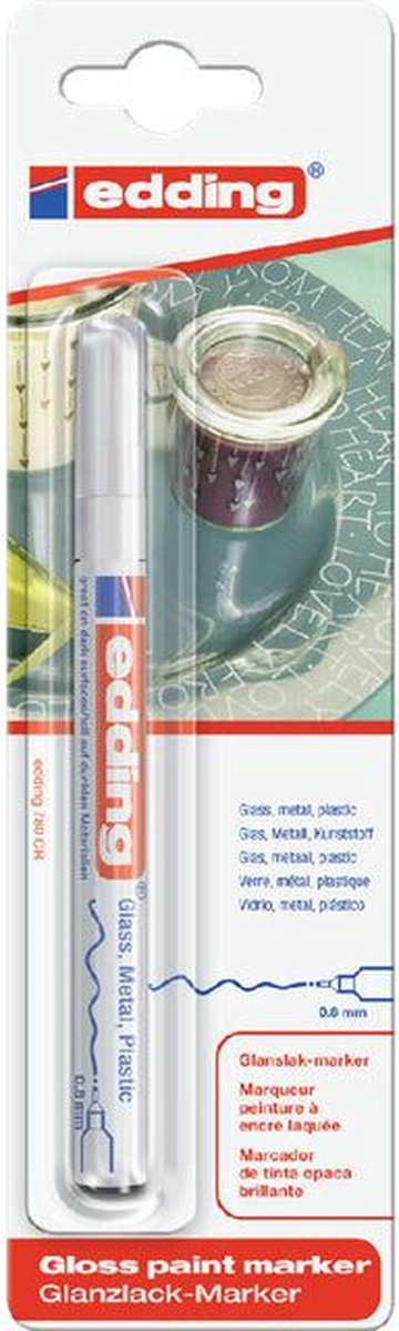 Viltstift edding 780 lak rond 0.8mm wit | Blister a 1 stuk | 10 stuks